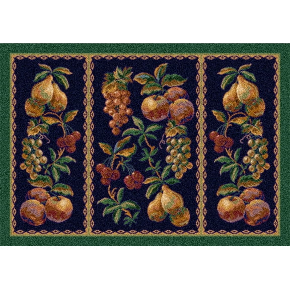 Milliken Black Floral Door Mat Fruit Medley Grape - Aprx 2' 8" x 3' 10"