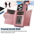thumbnail image 4 of for iPhone 14 Pro Max Crossbody Wallet Case for Women, Bling Glitter PU Leather Phone Case with RFID Blocking Card Holder Cover for iPhone 14 Pro Max SZ Rose Gold, 4 of 18