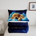 thumbnail image 5 of Homewish Cartoon Golden Retriever Full Size Comforter Sets,Cute Pet Dog Bedding Comforter Set,White Cloud Decor,Polkadot Reversible,3 Pieces,1 Comforter and 2 Pillowcases, 5 of 7