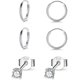 thumbnail image 1 of Pendientes de botón de plata de ley, pequeños aros para cartílago: 3 pares de pequeños pendientes de bola redonda de circonita cúbica hipoalergénica de 3 mm y cartílago de 10 mm/12 mm., 1 of 5