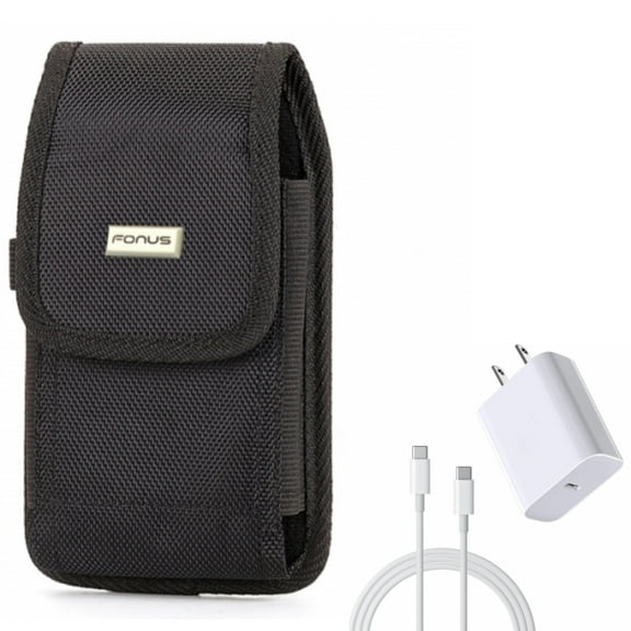 18W Fast Home Charger & Case Belt Clip for Samsung Galaxy S22 Ultra,S21,Ultra,Plus,S20 Plus,Fan Edition,FE 5G - PD Type-C 6ft USB-C Cable   Swivel Holster Rugged Combo