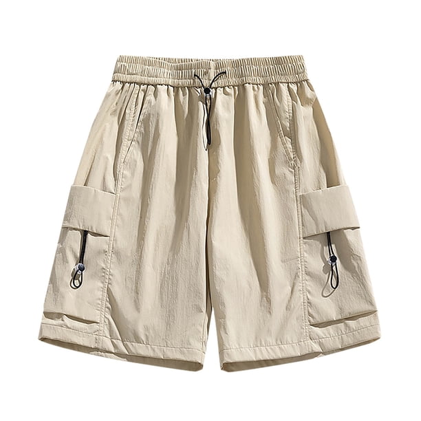 pstuiky Pantalones cortos para hombre, Pantalones cortos de verano para hombre, informales y cómodos, con bolsillo y cintura elástica y cordón ajustable. Pantalones cortos deportivos para hombre