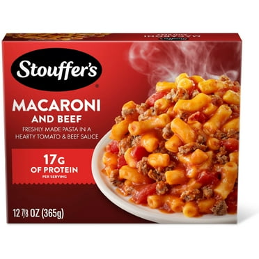 Stouffer’s Macaroni and Cheese Beef Pasta, Single Serve Easy Boxed Mac and Cheese Meal, 12.875 oz (Frozen)