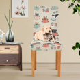 thumbnail image 4 of Yayeee 4 Pack Dining Chair Covers Stretch Parson Chairs Slipcovers Seat Protector, Cartoon Dog Reading Pattern, 4 of 6