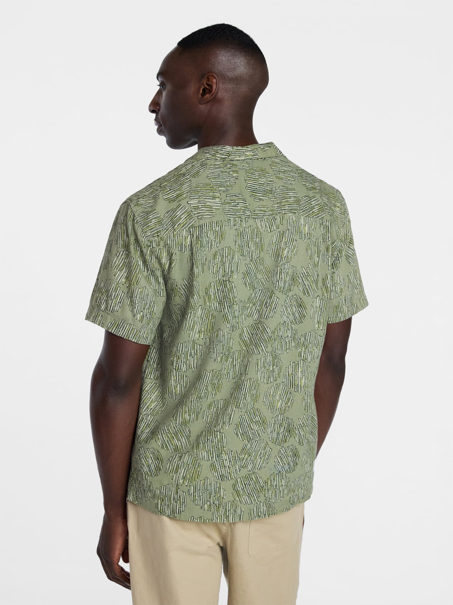 George Men's Relaxed Fit Linen Blend Camp Shirt with Short Sleeves, Sizes S-5XL, LT-3XLT