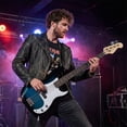 thumbnail image 4 of Costway 45.5" Electric Bass Guitar with Double Pickups, Open-gear Tuning, Gig Bag, Rope Blue + White, 4 of 10