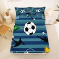 thumbnail image 5 of Erosebridal Boys Soccer Sport Queen Sheet Sets,Football Games Ball Sport Bed Set For Kids Teens 4 Pieces, 5 of 6