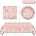 thumbnail image 2 of Pink Glitter Diamond Party Tableware, Fantasy Pink Glitter Diamond Girls Birthday Party Tableware Set, Glitter Diamond Themed Dessert Plate Napkins Ta, 2 of 4