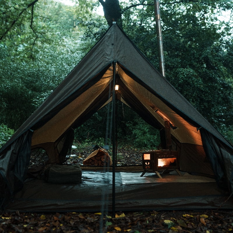 Cabin Hot Tent with Stove Jack Camping Tent Winter Tent 4 Season Tent 1-2 Person for Backpacking Camping Hiking Hunting Fishing Waterproof Windproof Lightweight 82 * 59 * 47