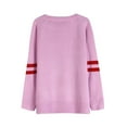 thumbnail image 4 of Ruimatai Women's Valentine Heart Print Sweater Round Neck Knitted Pullover Casual Long Sleeve Tops, 4 of 5