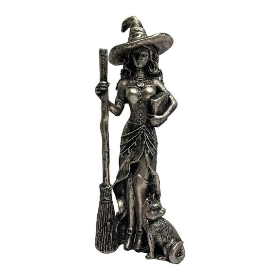 WE-POLUJ Gothic Styles Resins Witch Sculpture 3D Printing Tabletop Bookshelves Accent Mystical Decors For Witchcraft Enthusiasts
