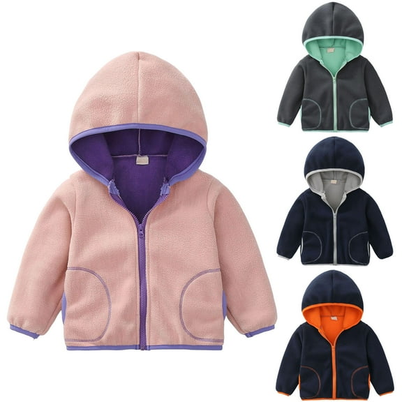Mepaouo Toddler Boys Girls Hooded Jacket Winter Fleece Hoodie Coat Baby Kids Zip up Clothes Outerwear Green 2-3Months