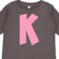 thumbnail image 4 of Inktastic Pink and White Polka Dots Letter K Boys or Girls Long Sleeve Toddler T-Shirt, 4 of 5