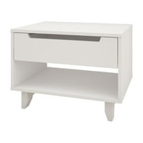 Nexera Modern 1 Drawer Bedroom Nightstand, White Finish