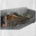 thumbnail image 6 of Prehistoric Country Soft Flannel Fleece Throw Blanket, Big Orange Star on Rough Wood Fences Pine and Branches Print, Cozy Plush for Indoor and Outdoor Use, 50" x 70", Orange Green Brown, by Ambesonne, 6 of 6
