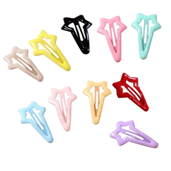 Duehut HLLMX 10 PCS Estrellas Coloridas Pinza de Pico de Pato Pinza para el Cabello Antideslizante Niños pequeños Coloridos Lindos Pasadores de Metal para el Cabello Accesorios para el Cabello para ni