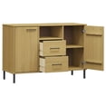 thumbnail image 3 of vidaXL Sideboard with Metal Legs 113x40x77 cm Solid Wood Oslo 2 Shelves, 3 of 5
