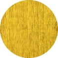 thumbnail image 1 of Ahgly Company Machine Washable Indoor Round Solid Yellow Modern Area Rugs, 5' Round, 1 of 4