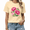 3-Apricot, variant on UNISHE Women Pink Peony Flower Bouquet Watercolor Graphic Short Sleeve T-Shirt Blue Top