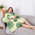 thumbnail image 5 of Oversized Wearable Blanket Hoodie,Green Tie Dye Fan Pattern Sherpa Blanket Hoodie with Super Pockets,Super Warm Fuzzy Pullover for Women & Men, 5 of 6