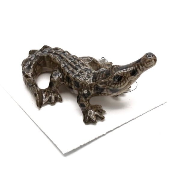 Crocodile - American Crocodile "Scales" - miniature porcelain figurine