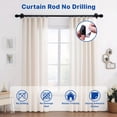 thumbnail image 3 of Curtain Rods No Drilling for Windows Set 30 to 112 Inch, 3/4 Inch Diameter Renter Friendly Drapery Rod with Adhesive Brackets Without Drilling, Adjustable Telescoping Design From 30 to 124 Inches, 3 of 13