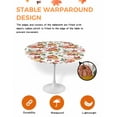 thumbnail image 2 of Round Fitted Tablecloths Autumn Watercolor Pumpkin Waterproof Table Cover for Kitchen Dining Party Decor Seamless Fall Botanical,55"-60", 2 of 6