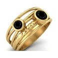 thumbnail image 2 of Mooneye 4mm Round Black Spinel 925 Sterling Silver Gold Vermeil Dual Stone Women Gifts Ring, 2 of 4