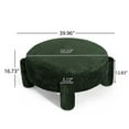 thumbnail image 6 of Christopher Knight Home 40" Round Large Accent Ottoman, Fully Upholstered Velvet with Tube Legs, Green, 6 of 9
