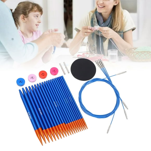 Juego De Agujas Y Cables De Tejer, Agarre Cómodo, Agujas De Tejer Intercambiables, Interior Hueco Para Suéter Y Sombrero