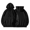 thumbnail image 3 of Blouses for Women Casual Winter Comfy Hooded Long Sleeve Dolman Drop Shoulder Hoody Solid Color Leisure Flannel Hoodies Sweatshirts(Black,XL), 3 of 8