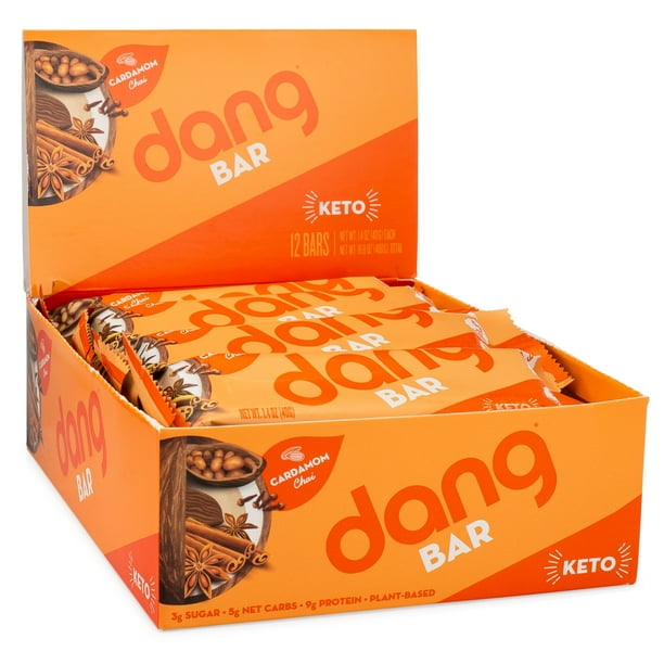 Dang Bar, Cardamom Chai, Keto, Low Sugar, Plant Based, Gluten Free, 1.4