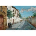 thumbnail image 2 of Manuel García y Rodríguez 18x13 Gold Ornate Wood Frame and Double Matted Museum Art Print Titled - Street in Granada (In the Street, Granada) (1920), 2 of 4