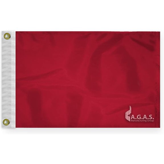 AGAS Protest Flag - 10 x 15 Inch - Printed 200 Nylon - Stitched Edges - Brass Grommets Canvas Heading - Solid Red Nautical Flag.