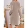 thumbnail image 5 of Women'S Autumn and Winter Loose V-Neck Pocket Casual Long Sleeve Home Clothes Dress with Pockets, 5 of 9