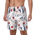 thumbnail image 2 of Daiia Tulips Flowers Mens Swim Trunks Swim Shorts Quick Dry Swim Shorts with Mesh Lining Pockets-Small, 2 of 9