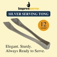 thumbnail image 2 of Impresserve 8.5" Disposable Plastic Silver Serving Tongs - 12 Count, 2 of 7