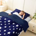 thumbnail image 3 of Manfei Glitter Stars Twin Comforter Sets,Navy Blue White Bedding Set,Navy Blue Reversible,2-Piece,1 Comforter and 1 Pillowcase, 3 of 7