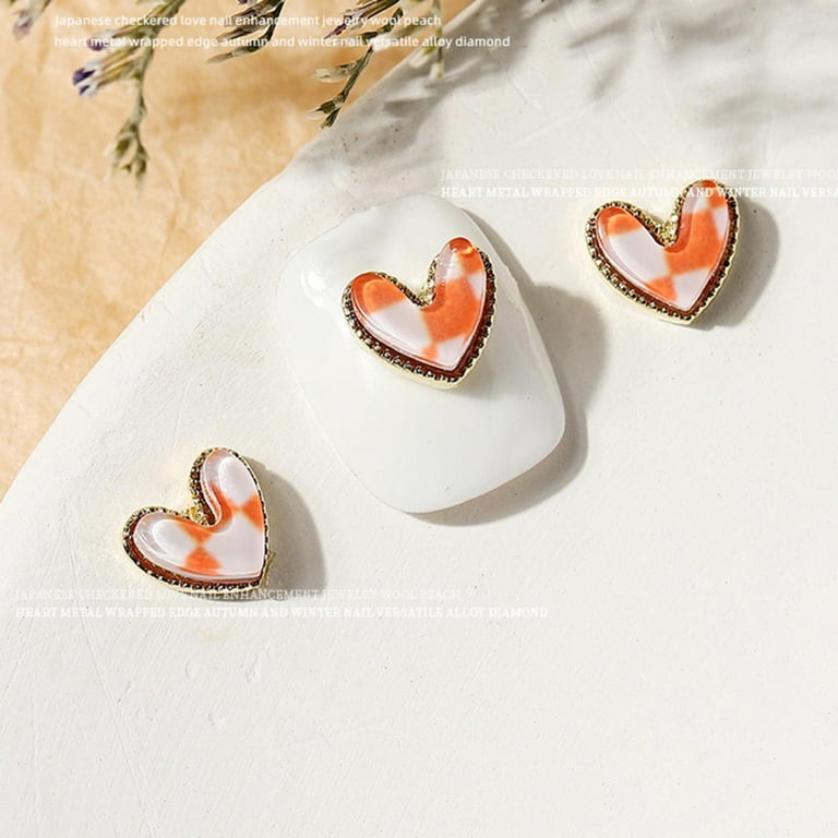 5Pcs/Set Nail Ornament Non-Fading Love Heart Shape Nail Gems Flatback  Rhinestones for Women and Girl Nail Salon 