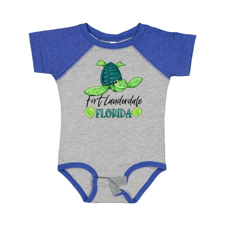 

Inktastic Fort Lauderdale Florida Happy Sea Turtle Gift Baby Boy or Baby Girl Bodysuit