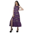 thumbnail image 3 of Moomaya Robe Longue Imprimée pour Femmes, Fente avant, Aguichant, Sans Manches, en Rayonne, Robe de Mariage, 3 of 4