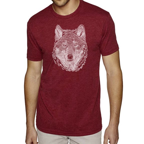 LA Pop Art Men's Premium Blend Word Art T-shirt - Wolf