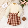 thumbnail image 2 of Yuyuzo Toddler Baby Girls Outfits Turtleneck Long Sleeve Ribbed Knit Top Pleated Mini Skirts Set Spring Clothes, 2 of 6