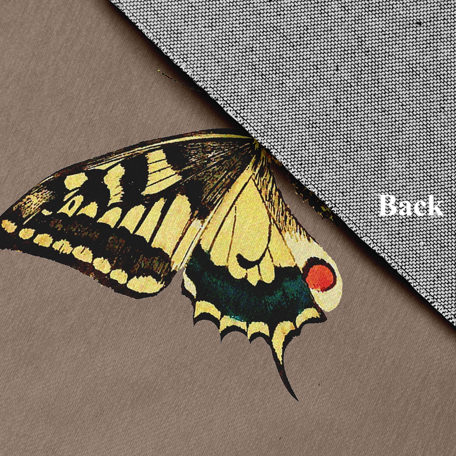 24" 36" Simply Daisy Rare Swallowtail Butterfly Novelty Chenille Area Rug, Ginger Snap Brown
