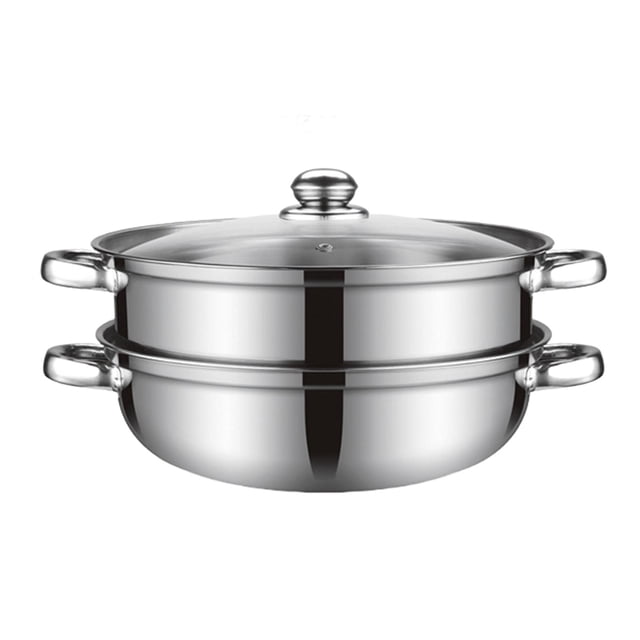 Olla Vaporera Con Asa, Vaporera De 2 Niveles Para Cocinar Verduras Y Bolas De Masa