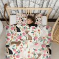 thumbnail image 3 of Chihuahua and Flower Duvet Cover and Pillowcase Set for Single Bedding, Bedroom Accessories for Kids Teens, 3 of 5