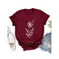 thumbnail image 3 of Xuanfei Women Dandelion Graphic Round Neck Short Sleeve T-Shirt, 3 of 7