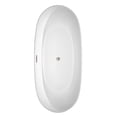 thumbnail image 3 of Rebecca 70 Inch Freestanding Bathtub in White with Floor Mounted Faucet, Drain and Overflow Trim in Brushed Nickel, 3 of 5