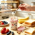 thumbnail image 4 of OVINESY 16oz Overnight Oats Containers with Lids 4-Pack, Glass Food Storage Containers with Spoons, Leakproof Small Mason Jars, Freezer/Microwave/Dishwasher Safe for Meal Prep & Lunch, Yogurt Jars, 4 of 8