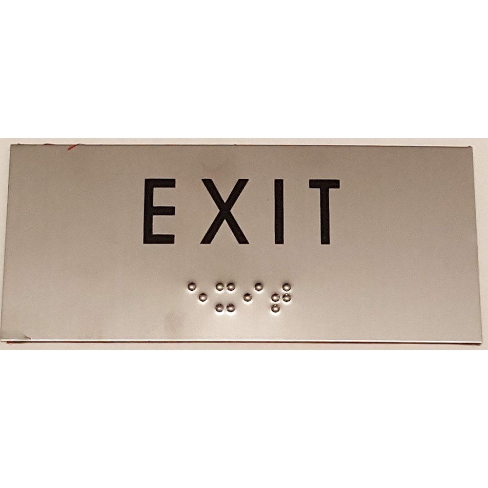 EXIT SIGN BRAILLESTAINLESS STEEL ( Heavy Use